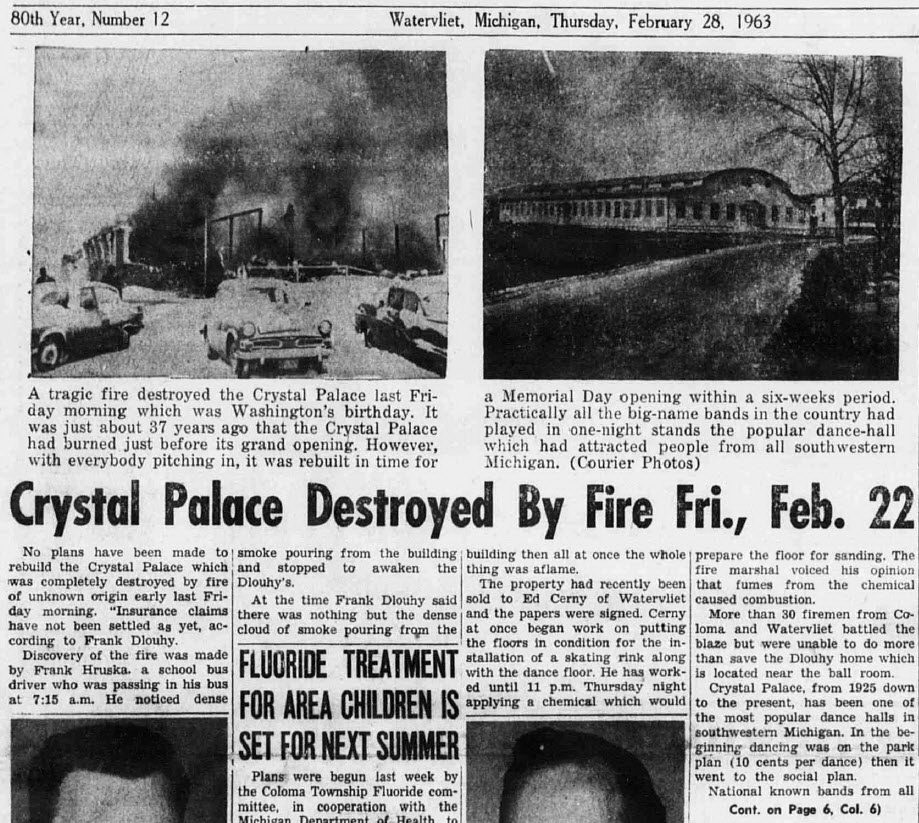 Crystal Palace Ballroom at Paw Paw Lake - Feb 1963 Article Pt 1